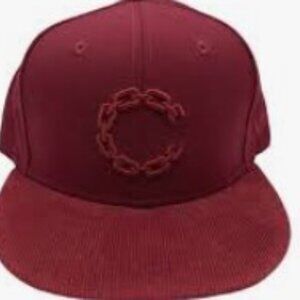 Crooks and Castles New Era Cap Cubs Hat 7 3/4 Chain C Fitted Canvas Maroon
